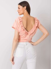 Персиковая блуза с вырезом на спине цена и информация | Женские блузки, рубашки | 220.lv