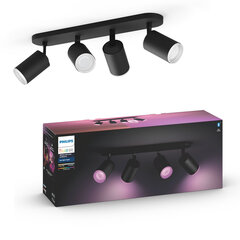 Philips Hue - Fugato 4-Spot Black - White & Color Ambiance - Bluetooth cena un informācija | Griestu lampas | 220.lv