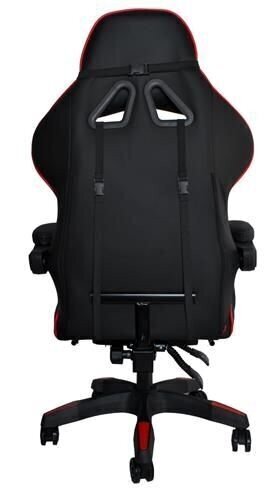 Spēļu krēsls ar kāju balstu, melns/sarkans цена и информация | Biroja krēsli | 220.lv