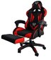 Spēļu krēsls ar kāju balstu, melns/sarkans цена и информация | Biroja krēsli | 220.lv