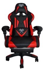 Spēļu krēsls ar kāju balstu, melns/sarkans цена и информация | Офисные кресла | 220.lv