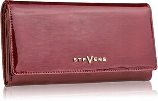 Большой женский кожаный кошелек STEVENS, красный цена и информация | Женские кошельки, держатели для карточек | 220.lv