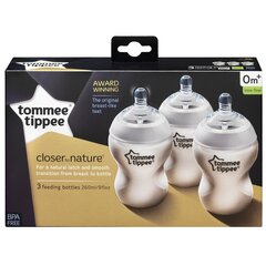 Pudelīšu komplekts Tommee Tippee Close to Nature, 3 gab. цена и информация | Бутылочки и аксессуары | 220.lv