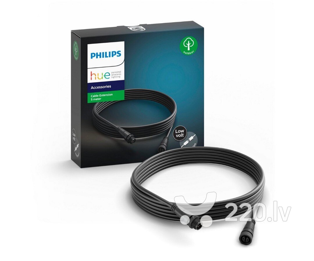 Philips Hue - Cable Extension - 5m, Outdoor cena un informācija | Mājas drošība | 220.lv