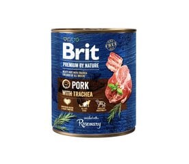 Brit Premium by Nature konservi suņiem Pork with Trachea 800g cena un informācija | Konservi suņiem | 220.lv