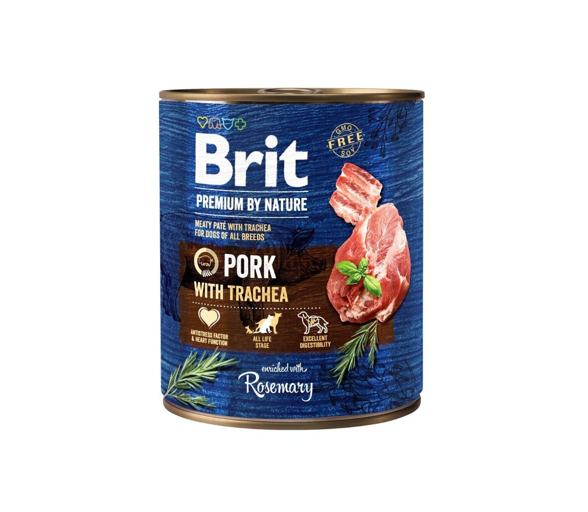 Brit Premium by Nature Pork with Trachea konservi suņiem 400g cena un informācija | Konservi suņiem | 220.lv