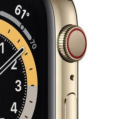 Apple Watch 6 GPS + Cellular 44mm Stainless Steel Sport Band, gold/cyprus green (M09F3EL/A) cena un informācija | Apple Viedpulksteņi un fitnesa aproces | 220.lv