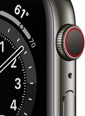 Apple Watch 6 GPS + Cellular 44mm Stainless Steel Sport Band, graphite/black (M09H3EL/A) cena un informācija | Apple Viedpulksteņi un fitnesa aproces | 220.lv