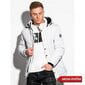 Akcija: Vīriešu balta jaka ar kapuci "Linolo" C449-44468-XXL cena un informācija | Vīriešu virsjakas | 220.lv