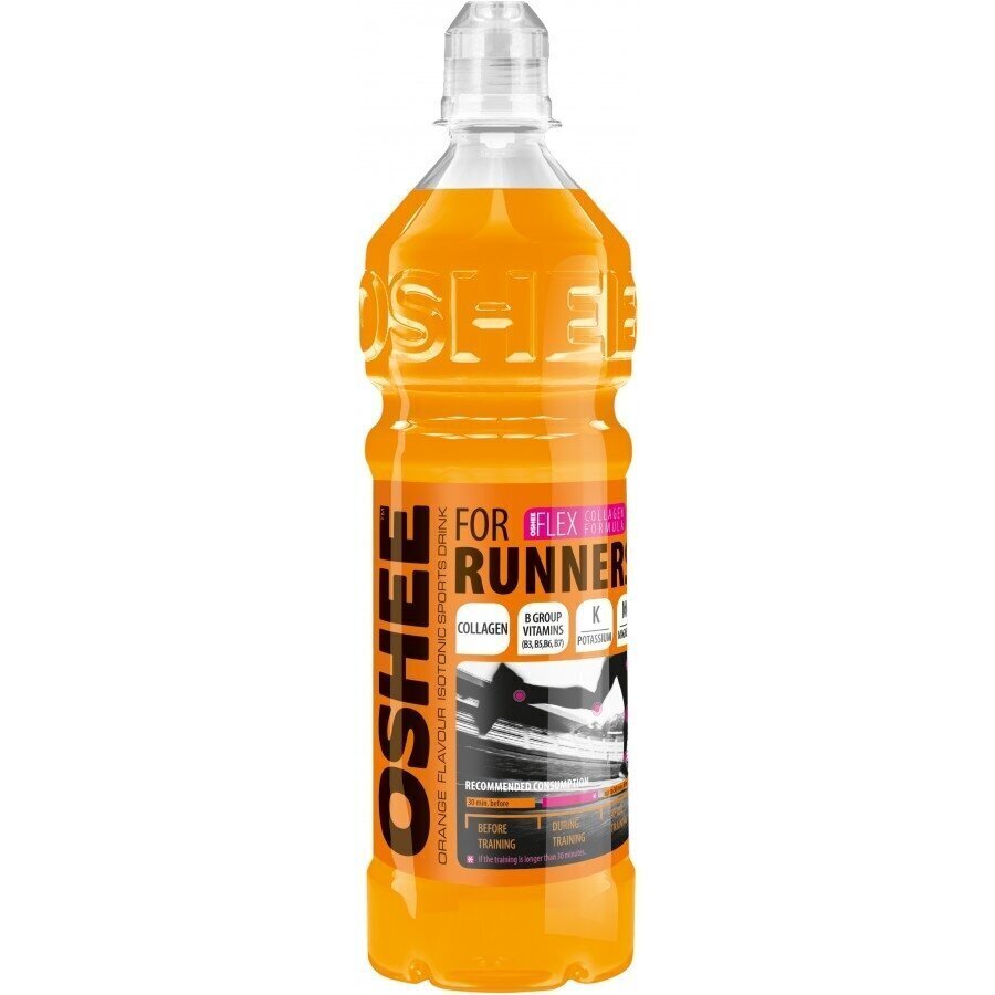 Negāzēts izotoniskais sporta dzēriens OSHEE Orange for Runners 750 ml x 6 cena un informācija | Atsvaidzinoši dzērieni | 220.lv