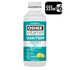 Vitaminizēts ūdens ar citronu / laima aromātu OSHEE Zero, papildināts ar niacīnu, cinku un vit. B6 555ml x 6 cena un informācija | Atsvaidzinoši dzērieni | 220.lv