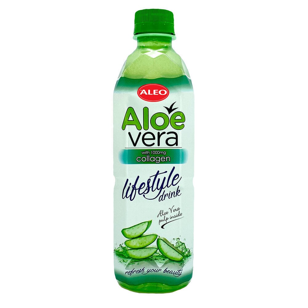 Aloe Vera dzēriens ALEO "Lifestyle drink" ar kolagēnu 500ml cena un informācija | Atsvaidzinoši dzērieni | 220.lv