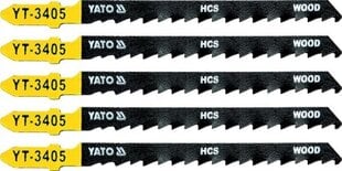 Запасные пилы для эл. лобзика 5 шт. (для дерева), Yato (YT-3405) цена и информация | Механические инструменты | 220.lv