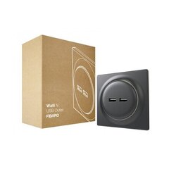 Fibaro Walli N USB Outlet, Black цена и информация | Системы безопасности, контроллеры | 220.lv