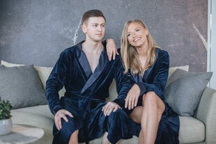 Халат мужской велюровый, синий цена и информация | Мужские халаты, пижамы | 220.lv