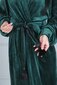 Garš velūra halāts sievietēm, zaļš цена и информация | Sieviešu halāti | 220.lv