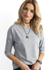 Базовая меланжевая блуза с рукавом 3/4 серого цвета цена и информация | Женские блузки, рубашки | 220.lv