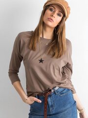 Базовая коричневая блузка с рукавами 3/4 цена и информация | Женские блузки, рубашки | 220.lv