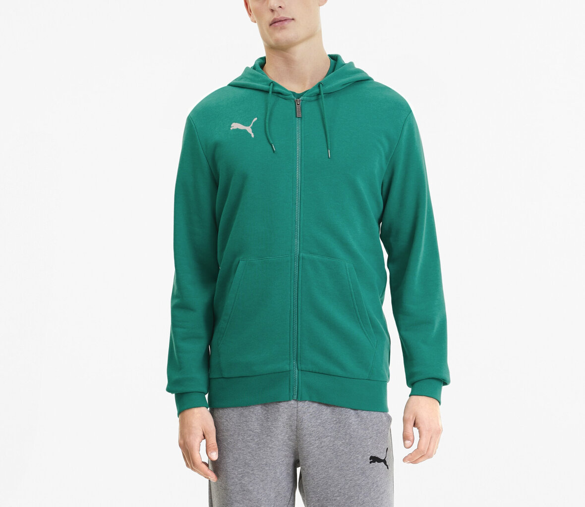 Puma Džemperi TeamGOAL 23 Casuals Hooded Green 656708 05/L cena un informācija | Vīriešu jakas | 220.lv