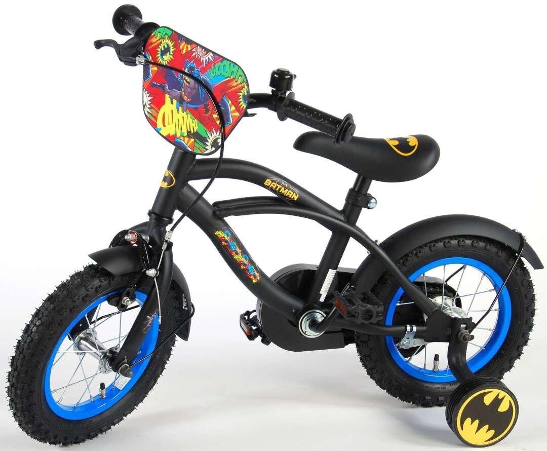 Bērnu velosipēds Batman, 12”, melns цена и информация | Velosipēdi | 220.lv