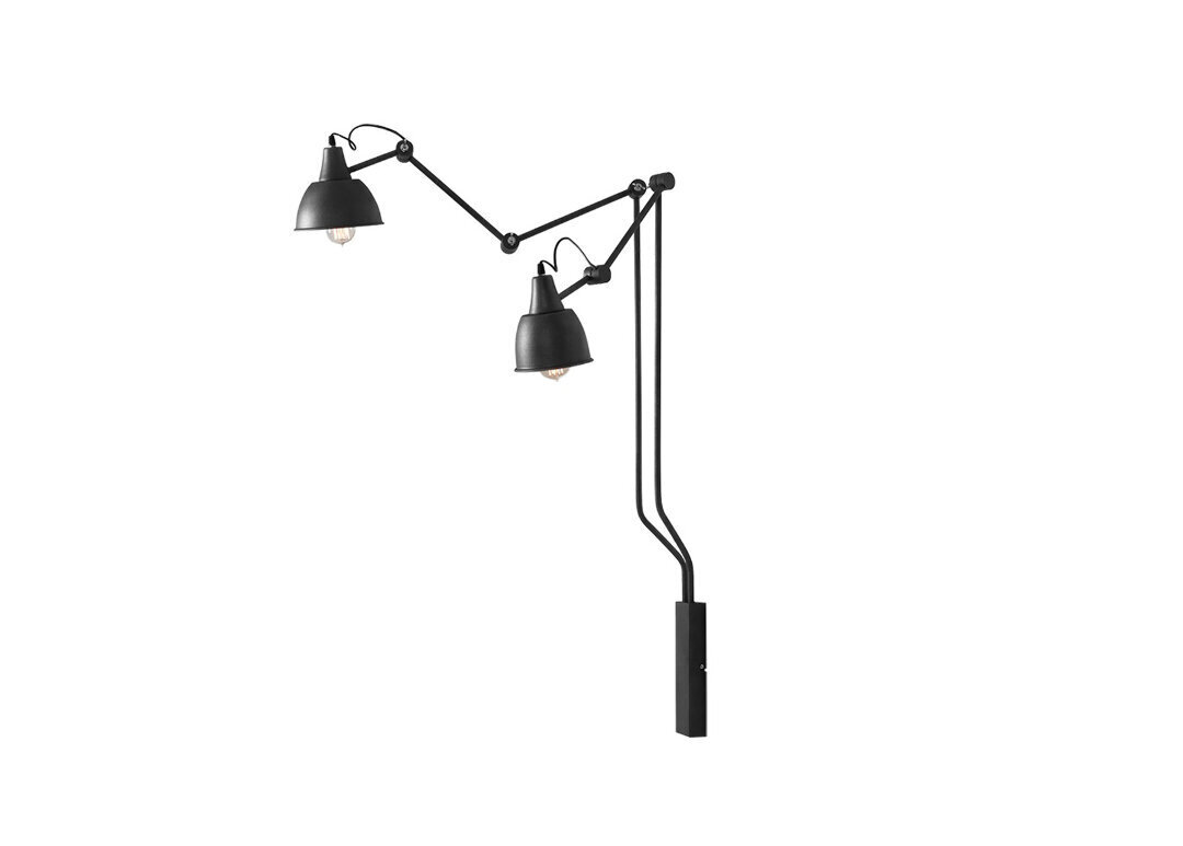 Sienas lampa Aida, grafīta toņa, 2x 60 W cena un informācija | Sienas lampas | 220.lv