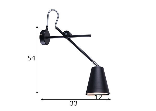 Sienas lampa Arte, melna, 60 W цена и информация | Sienas lampas | 220.lv