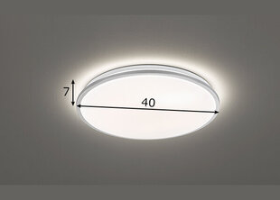Griestu lampa Jaso LED, sudrabaina toņa/balta, 22 W/2500 lm cena un informācija | Griestu lampas | 220.lv