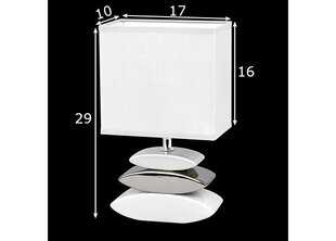 Galda lampa Liner, balta/sudraba krāsas, 25 W cena un informācija | Galda lampas | 220.lv
