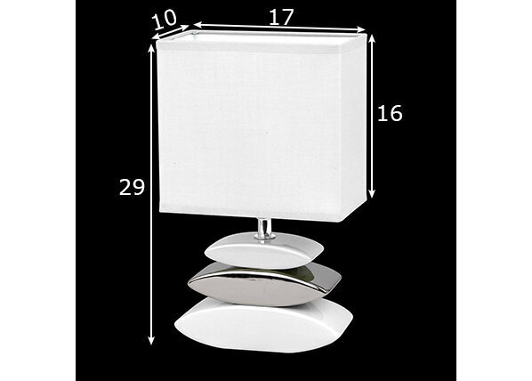 Galda lampa Liner, balta/sudraba krāsas, 25 W cena un informācija | Galda lampas | 220.lv