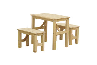 Koka galdiņš ar soliem bērniem Timbela M014 cena un informācija | Dārza mēbeles bērniem | 220.lv