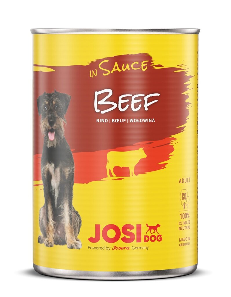Josera JosiDog pieaugušiem suņiem liellopa gaļa mērcē, 415g cena un informācija | Konservi suņiem | 220.lv