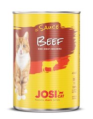 Josera JosiCat pieaugušiem kaķiem liellopa gaļa mērcē, 415g цена и информация | Консервы для котов | 220.lv