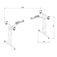 Galda kāju karkass, pelēks, 2 gab. cena un informācija | Mēbeļu kājas | 220.lv