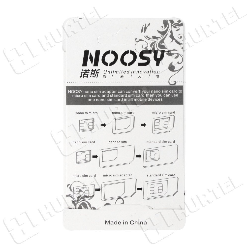 Adapteris Noosy Nano Micro Sim, 3In1 komplekts цена и информация | Mobilo telefonu aksesuāri | 220.lv