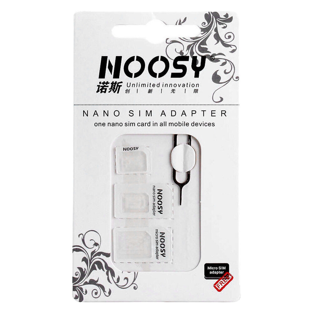 Adapteris Noosy Nano Micro Sim, 3In1 komplekts цена и информация | Mobilo telefonu aksesuāri | 220.lv