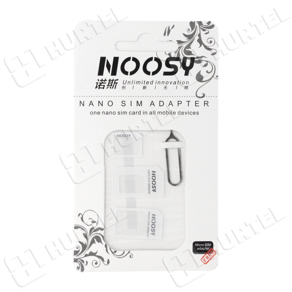 Adapteris Noosy Nano Micro Sim, 3In1 komplekts cena un informācija | Mobilo telefonu aksesuāri | 220.lv