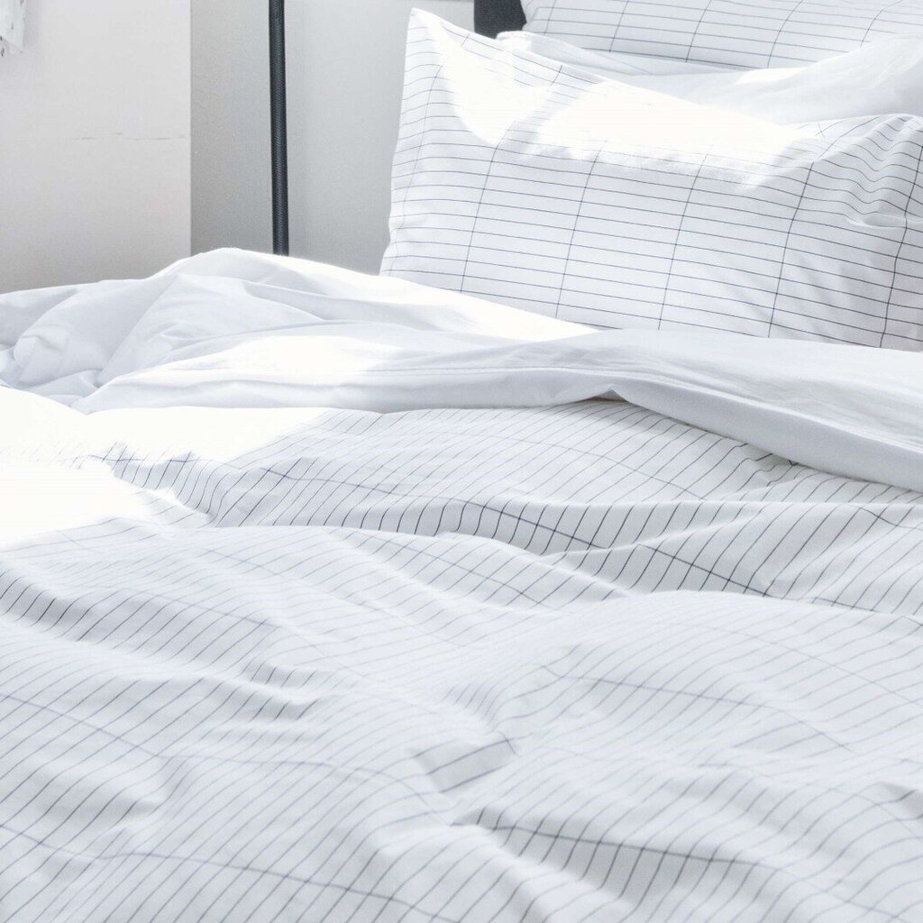 Familon gultas veļas komplekts no svītraina perkala, baltā/melnā krāsā - dažādi izmēri цена и информация | Gultas veļas komplekti | 220.lv