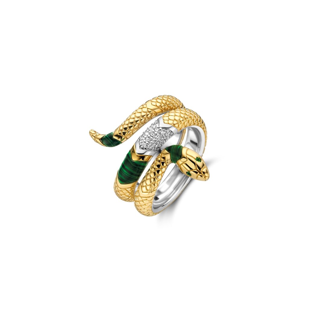 Ti Sento apzeltīts sudraba gredzens ar čūskas motīvu 901023357 cena un informācija | Gredzeni | 220.lv