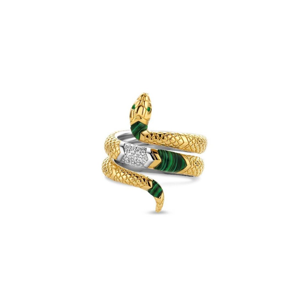 Ti Sento apzeltīts sudraba gredzens ar čūskas motīvu 901023357 cena un informācija | Gredzeni | 220.lv