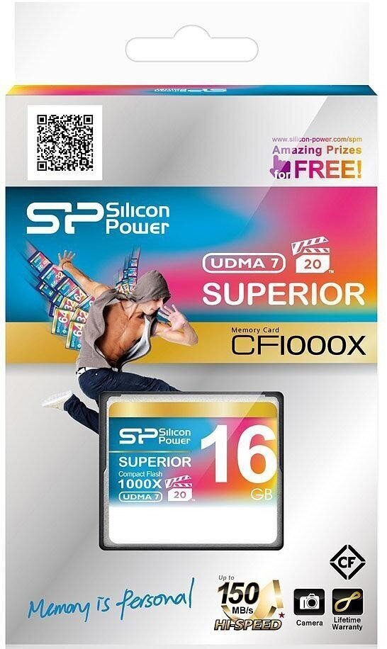 Silicon Power atmiņas karte CF 16GB 1000x cena un informācija | Atmiņas kartes mobilajiem telefoniem | 220.lv
