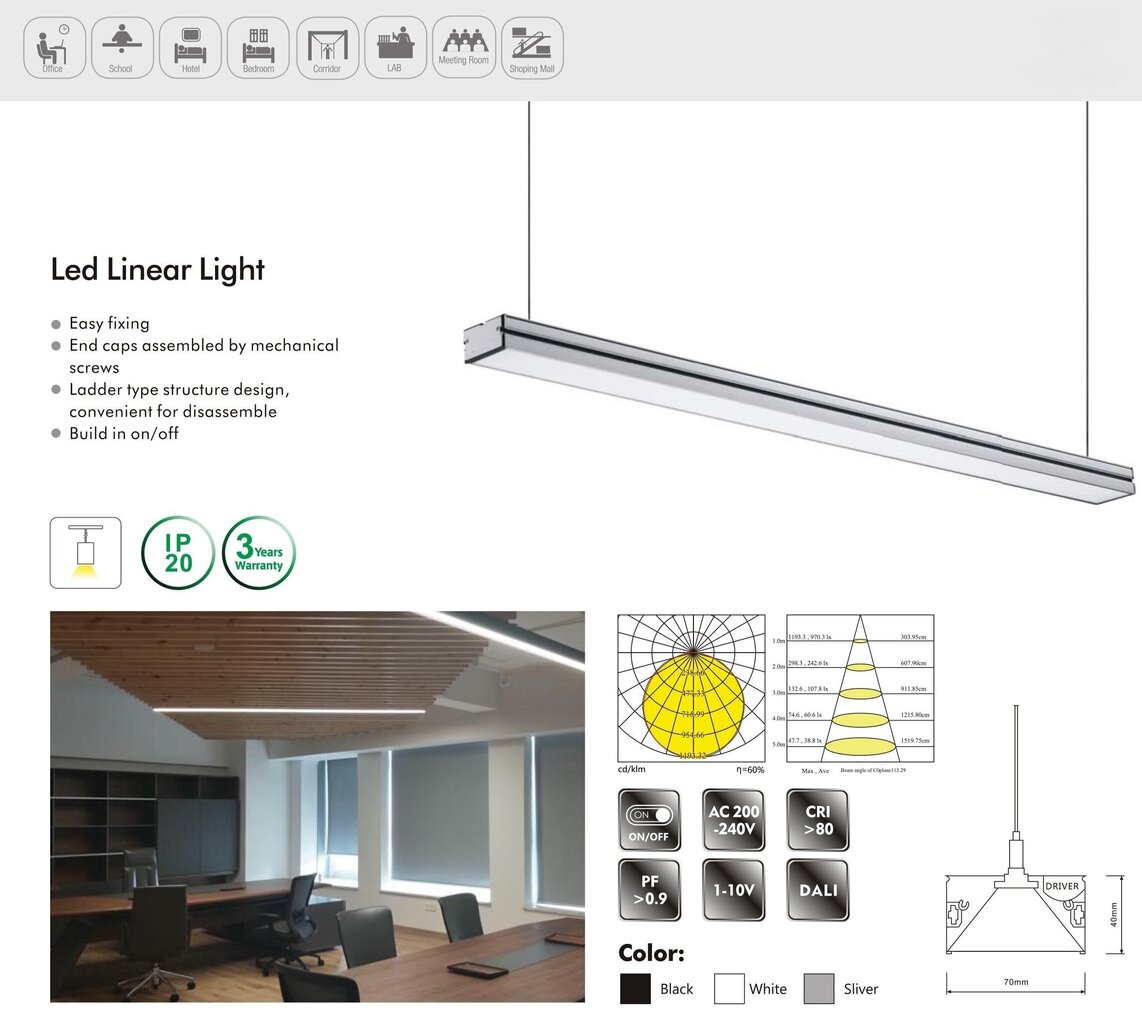 LED lampa G.LUX GR-LED-ROUND-24 W-LINE cena un informācija | Piekaramās lampas | 220.lv