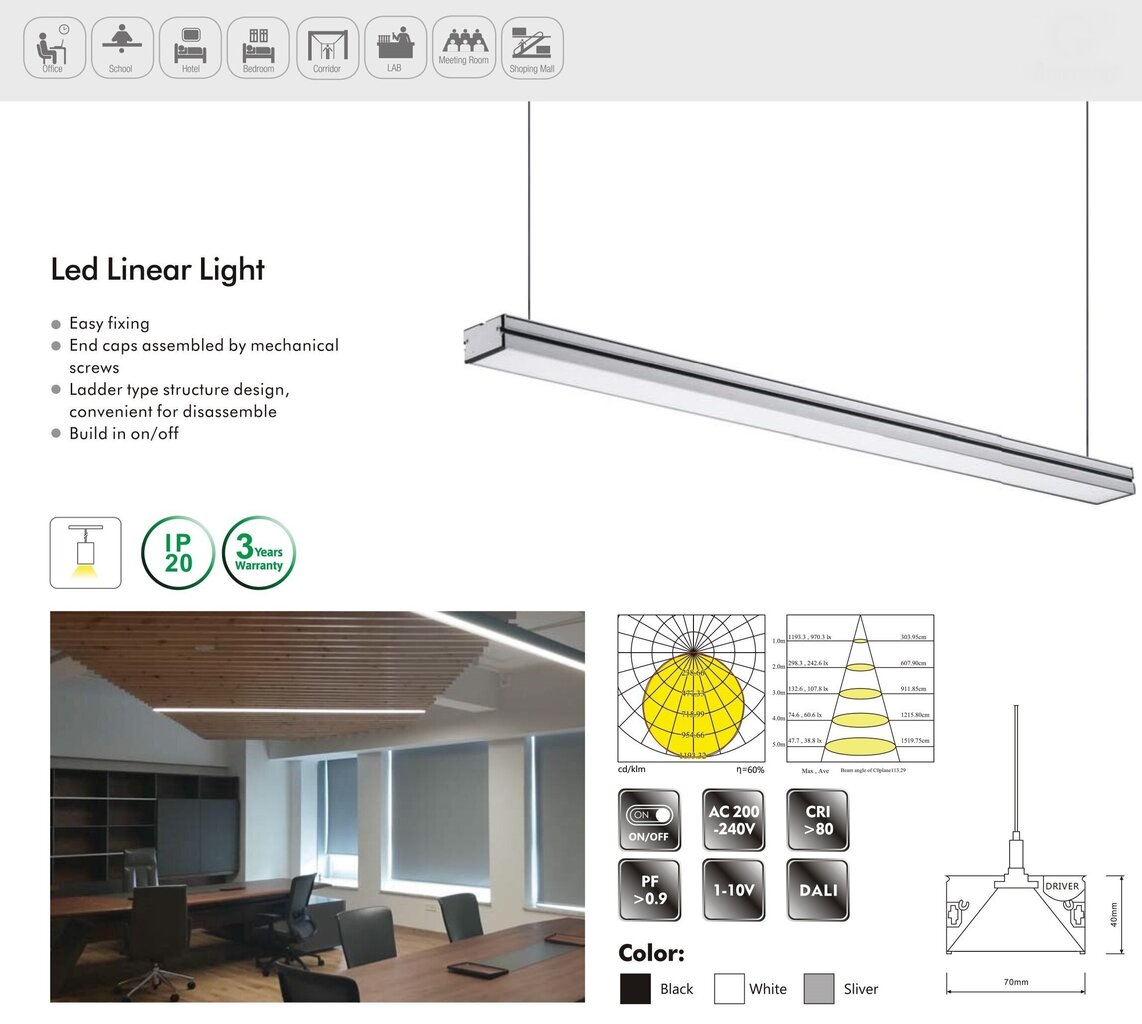 LED lampa G.LUX GR-LED-ROUND-24 W-LINE cena un informācija | Lustras | 220.lv