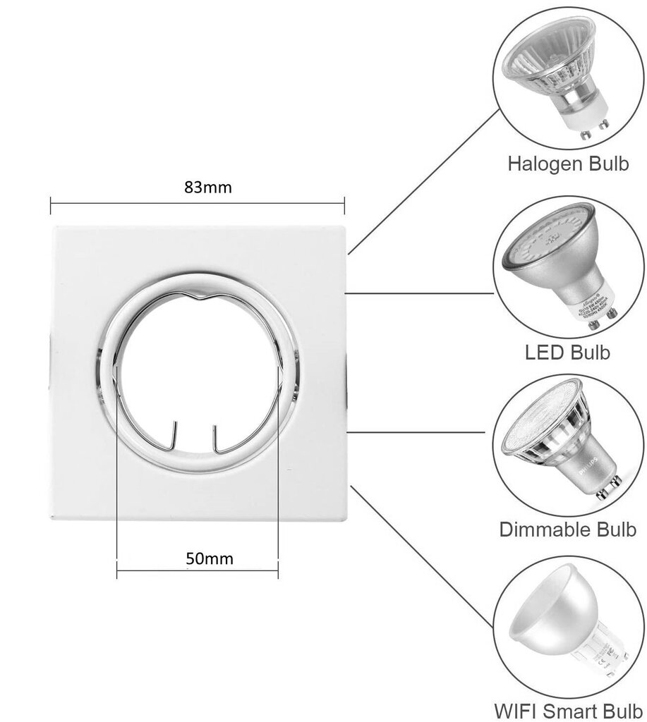 Iebūvējama lampa G.LUX BS-3261, matēta hroma cena un informācija | Iebūvējamās lampas, LED paneļi | 220.lv