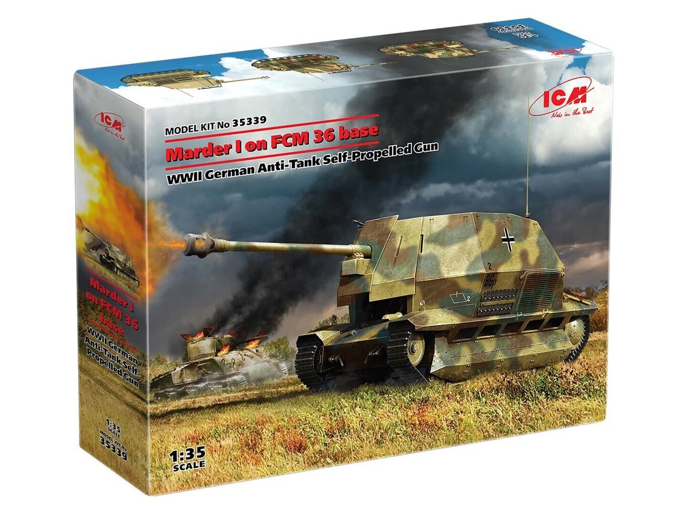 Līmējams modelis ICM 35339 Marder I uz pamata FCM 1/35 cena un informācija | Līmējamie modeļi | 220.lv