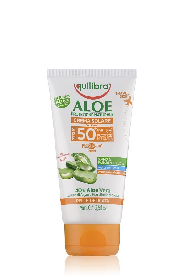 Equilibra Aloe SPF50+ saules aizsardzības krēms 75 ml cena un informācija | Sauļošanās krēmi | 220.lv