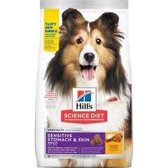 Hills Canine Adult Sensitive Stomach & Skin для пищеварения и блеска шерсти для собак средних пород с курицей, 14 кг цена и информация |  Сухой корм для собак | 220.lv