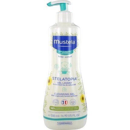 Mustela Bébé Stelatopia Cleansing Gel dušas želeja bērniem 500 ml cena un informācija | Bērnu kosmētika, līdzekļi jaunajām māmiņām | 220.lv