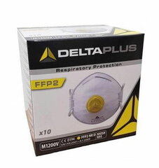 Респиратор, FFP2, с клапаном M1200V  ( 10 шт в пакете ), Delta Plus цена и информация | Первая помощь | 220.lv