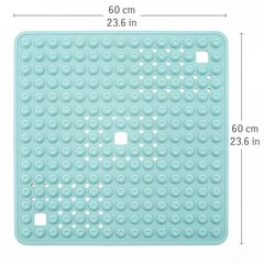 Противоскользящий коврик для душа Tatkraft Detail Blue TPR, 60x60 см, обеспечивает безопасность и комфорт цена и информация | Аксессуары для ванной комнаты | 220.lv