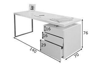 Письменный стол, белый цена и информация | Компьютерные, письменные столы | 220.lv
